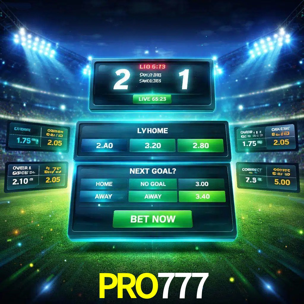 Vista de apuestas en vivo PRO777 durante un partido en curso
